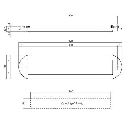 Intersteel Brievenbus ovaal met klep/regenrand zwart - Doika - Briefplaat - Intersteel - 8714186400838 - 23,400,011