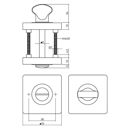 Intersteel Deurbeslag set toiletslot 63/8 zwart met deurkruk Baustil en WC - sluiting zwart - Doika - Deurbeslag sets - Intersteel - 8714186634646 - 23,174,199