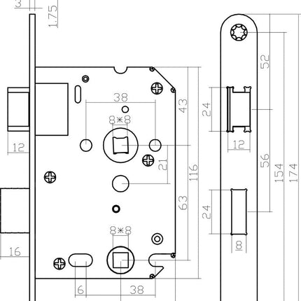 Intersteel Deurbeslag set toiletslot 63/8mm wit met deurkruk Bastian en WC - sluiting wit - Doika - Deurbeslag sets - Intersteel - 8714186634851 - 27,169,399