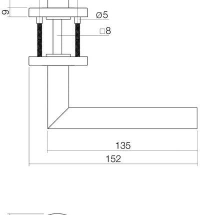 Intersteel Deurbeslag set wc - slot 63/8mm rvs + deurkruk Hoek 90° rvs + wc - sluiting - Doika - Deurbeslag sets - Intersteel - 8714186527665 - 35,210,006