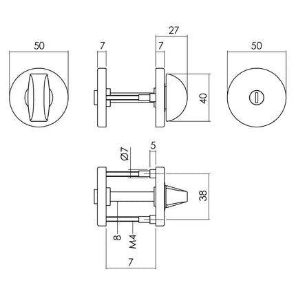 Intersteel Deurbeslag set wc - slot zwart met deurkruk Eucla met rozet zwart - Doika - Deurbeslag sets - Intersteel - 8714186540961 - 23,210,016