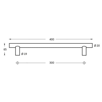 Intersteel Deurgreep 400 mm T - vorm rvs geborsteld - Doika - Deurgrepen - Intersteel - 8714186334034 - 35,432,411