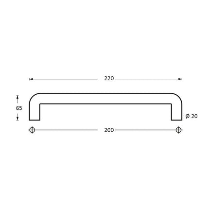 Intersteel Deurgrepen 220 mm U - vorm rvs geborsteld - Doika - Deurgrepen - Intersteel - 8714186334485 - 35,433,202