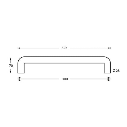 Intersteel Deurgrepen 325 mm U - vorm rvs geborsteld - Doika - Deurgrepen - Intersteel - 8714186334546 - 35,433,312