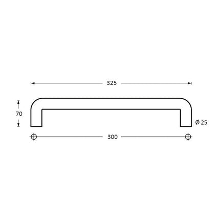 Intersteel Deurgrepen U - vorm per paar 325x70x25 mm mat zwart - Doika - Deurgrepen - Intersteel - 8714186553763 - 23,433,312