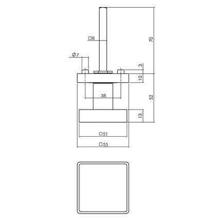 Intersteel Deurknop vierkant op rozet antracietgrijs - Doika - Knoppen op rozet - Intersteel - 8714186539712 - 29,212,602