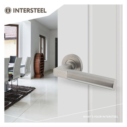 Intersteel Deurkruk Bau - Stil op rozet rvs geborsteld - Doika - Deurkrukken op rozet - Intersteel - 8714186298336 - 35,037,902