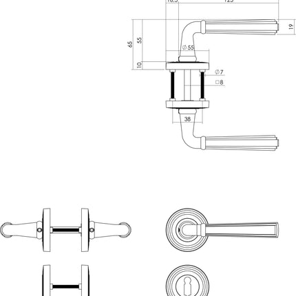 Intersteel Deurkruk Bellevue op rozet oud grijs - Doika - Deurkrukken op rozet - Intersteel - 8714186392751 - 21,173,502