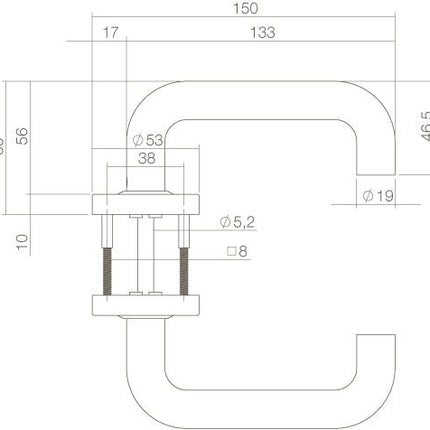 Intersteel Deurkruk Bern op rozet mat zwart - Doika - Deurkrukken op rozet - Intersteel - 8714186400531 - 23,057,302