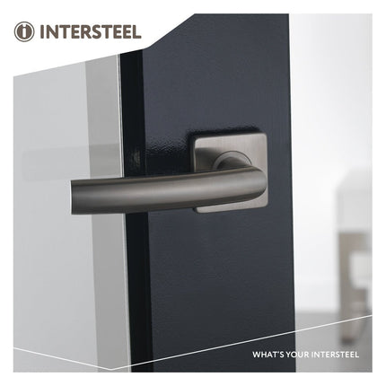 Intersteel Deurkruk Blok op vierkant rozet rvs geborsteld - Doika - Deurkrukken op rozet - Intersteel - 8714186127896 - 35,124,802