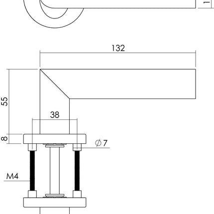 Intersteel Deurkruk Girona op rozet met 7 mm nok rvs geborsteld - Doika - Deurkrukken op rozet - Intersteel - 8714186159897 - 35,128,302