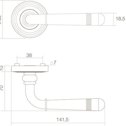 Intersteel Deurkruk Helena op rozet oud grijs - Doika - Deurkrukken op rozet - Intersteel - 8714186392706 - 21,172,502