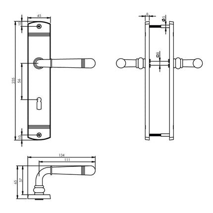 Intersteel Deurkruk Helena op schild sleutelgat 56 mm chroom - Doika - Deurkrukken op schild - Intersteel - 8714186499016 - 16,170,524