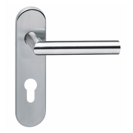 Intersteel Deurkruk Hoek 90° brandvertragend 9mm op kortschild profielcilindergat 72 mm rvs - Doika - Deurkrukken op schild - Intersteel - 8714186098929 - 35,077,436