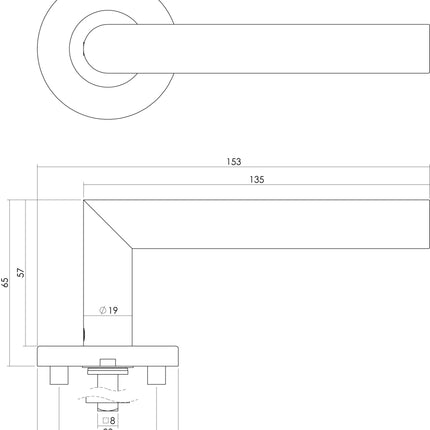 Intersteel Deurkruk Hoek 90° op rozet rvs geborsteld - Doika - Deurkrukken op rozet - Intersteel - 8714186087626 - 35,101,202