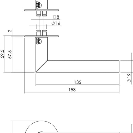 Intersteel Deurkruk Jura met zelfklevend rozet mat zwart - Doika - Deurkrukken op rozet - Intersteel - 8714186428597 - 23,158,302