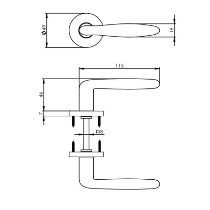 Intersteel Deurkruk Phobos op rozet mat zwart - Doika - Deurkrukken op rozet - Intersteel - 8714186089286 - 23,020,002