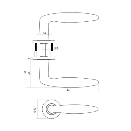 Intersteel Deurkruk Q 03 op rozet verdekt ø52x6mm rvs - Doika - Deurkrukken op rozet - Intersteel - 8714186695197 - 1,335,102,302