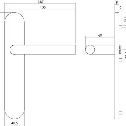 Intersteel Deurkruk Recht op schild blind rvs geborsteld - Doika - Deurkrukken op schild - Intersteel - 8714186171943 - 35,129,611