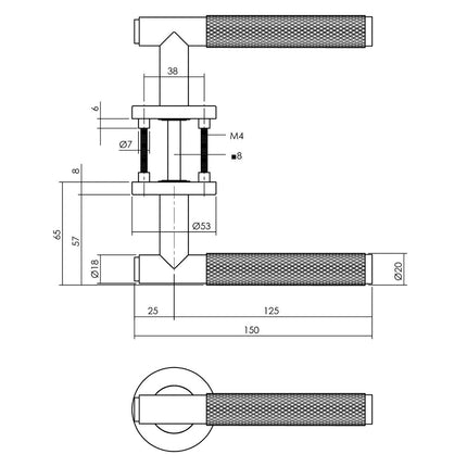 Intersteel Deurkruk Rombo op rozet ø53x8 mm antracietgrijs - Doika - Deurkrukken op rozet - Intersteel - 8714186549360 - 29,126,902