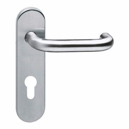 Intersteel Deurkruk Rond brandvertragend 9mm op kortschild profielcilindergat 72 mm rvs - Doika - Deurkrukken op schild - Intersteel - 8714186092842 - 35,077,536