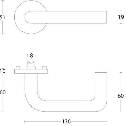 Intersteel Deurkruk Rond met rozet rvs geborsteld - Doika - Deurkrukken op rozet - Intersteel - 8714186422632 - 35,195,602