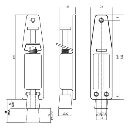 Intersteel Deurvastzetter 142 mm rvs geborsteld - Doika - Deurvastzetters - Intersteel - 8714186072134 - 35,444,010