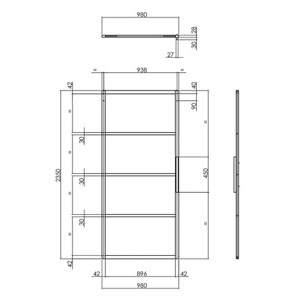 Intersteel DIY - schuifdeur Cubo zwart incl. matglas 2350x980x28mm + zwart ophangsysteem Basic Top - Doika - DIY - schuifdeuren - Intersteel - 8714186539071 - 23,491,603