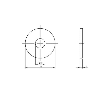 Intersteel Drukverdeelrozet voor deurgrepen ø 32 mm rvs geborsteld - Doika - Bevestigingsmateriaal - Intersteel - 8714186354605 - 35,438,097