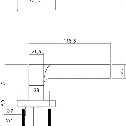 Intersteel Intersteel Deurkruk Ben op vierkant rozet nikkel mat - Doika - Deurkrukken op rozet - Intersteel - 8714186272671 - 19,171,502