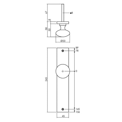 Intersteel Knopschild 245x45 mm blind antracietgrijs - Doika - Knoppen op schild - Intersteel - 8714186559710 - 29,212,811