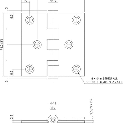 Intersteel Kogellagerscharnier recht tot 50 kilo mat zwart - Doika - Scharnieren - Intersteel - 8714186460733 - 23,462,500