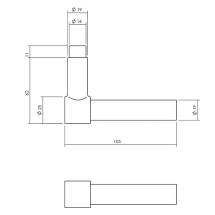 Intersteel Kruk - espagnolet links L - recht met stangenset 2x 1245 mm rvs geborsteld - Doika - Deurespagnoletten - Intersteel - 8714186540633 - 0035.562047B