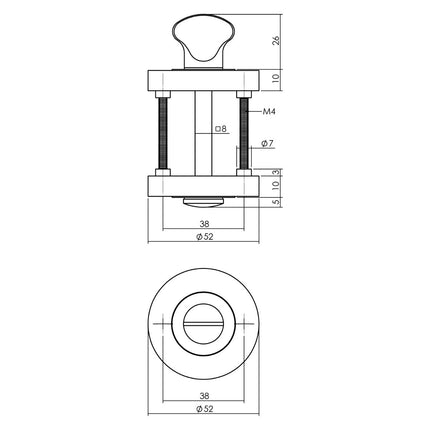 Intersteel Rozet met toilet - /badkamersluiting 52x10mm mat zwart - Doika - Rozetten - Intersteel - 8714186471326 - 23,347,660