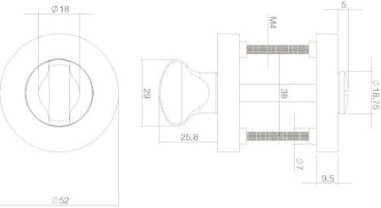 Intersteel Rozet met toilet - /badkamersluiting rond ø52x10 mm wit - Doika - Rozetten - Intersteel - 8714186493946 - 27,347,660