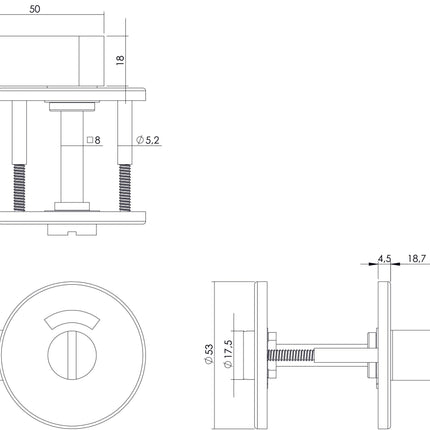 Intersteel Rozet toilet - /badkamersluiting rond plat rvs geborsteld - Doika - Rozetten - Intersteel - 8714186306413 - 35,343,060