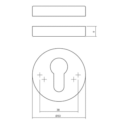 Intersteel Rozetten met profielcilindergat mat zwart - Doika - Rozetten - Intersteel - 8714186586570 - 23,341,087