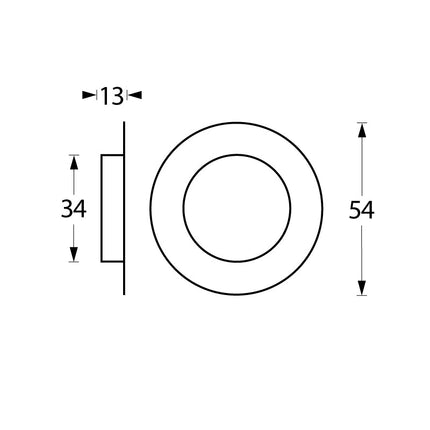 Intersteel Schuifdeurkom ø34/55 mm rvs geborsteld - Doika - Schuifdeurkommen - Intersteel - 8714186075289 - 35,447,640