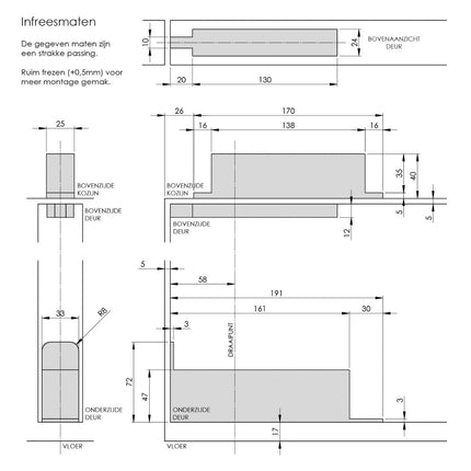 Intersteel Taatsscharnier tot 75 kilo zwart - Doika - Scharnieren - Intersteel - 8714186508176 - 23,462,701