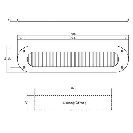 Intersteel Tochtwering ovaal rvs geborsteld - Doika - Briefplaat - Intersteel - 8714186127513 - 35,401,502