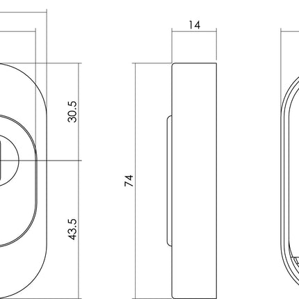 Intersteel Veiligheid - schuifrozet ovaal 74x34x15mm met kerntrekbeveiliging RVS - Doika - Veiligheidsrozetten - Intersteel - 8714186445945 - 35,375,246