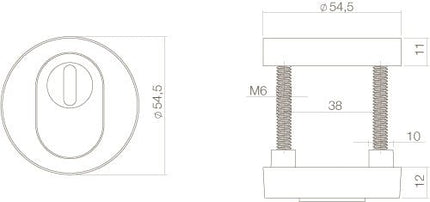 Intersteel Veiligheidsrozet SKG*** kerntrekbeveiliging messing ongelakt - Doika - Veiligheidsrozetten - Intersteel - 8714186079522 - 10,375,100