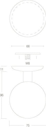 Intersteel Voordeurknop bol ø75mm eenzijdige montage rvs geborsteld - Doika - Voordeurknoppen - Intersteel - 8714186084212 - 35,393,081