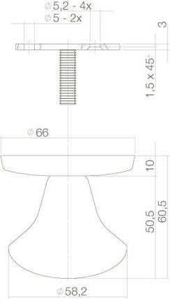 Intersteel Voordeurknop paddenstoel rvs geborsteld - Doika - Voordeurknoppen - Intersteel - 8714186355800 - 35,393,030