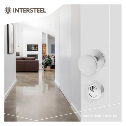 Intersteel Voordeurknop Rond Ø55 mm éénzijdige montage aluminium - Doika - Voordeurknoppen - Intersteel - 8714186447802 - 82,392,911