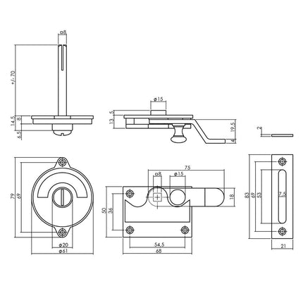 Intersteel WC - overslag met bocht rood / groen messing gelakt - Doika - Rozetten - Intersteel - 8714186519653 - 13,370,006