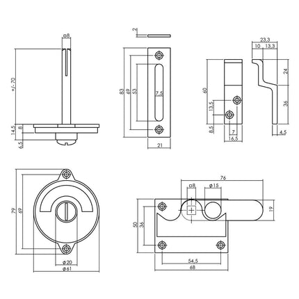 Intersteel WC - overslag vlak rood / groen messing ongelakt - Doika - Rozetten - Intersteel - 8714186523582 - 10,370,106