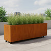 Langwerpige cortenstalen plantenbak met wielen 200x50x60 cm - Doika - Plantenbak - Geroba -  - ArtesaWH17