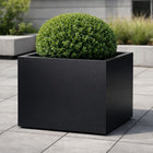 Vierkante aluminium plantenbak 80x80x60 cm - Gitzwart (RAL 9005)