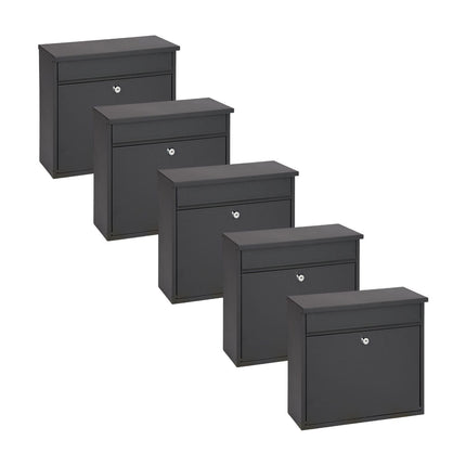 Practo Garden Brievenbussen Toronto mat zwart | Set van 5 stuks - Doika - Brievenbusset - Practo Garden -  - 5 stuks van B403AN